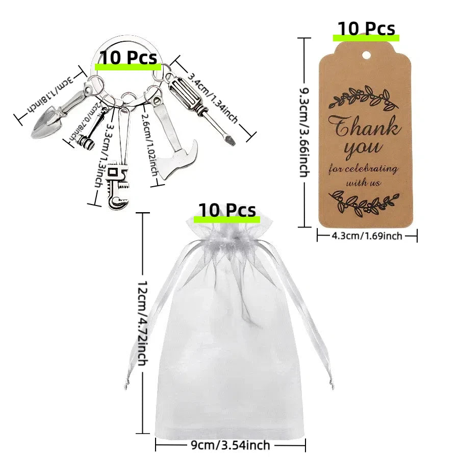 10 Sets Bulk Father's Day Keychains Gifts for Dad Grandpa Men’s Church Events Group Gifting
