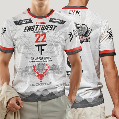 2026 The East vs West Series 23 Armwrestling T-Shirt Fans Breathable Sports Jersey Men's Breathable Quick Dry Fitness Gym Tees
