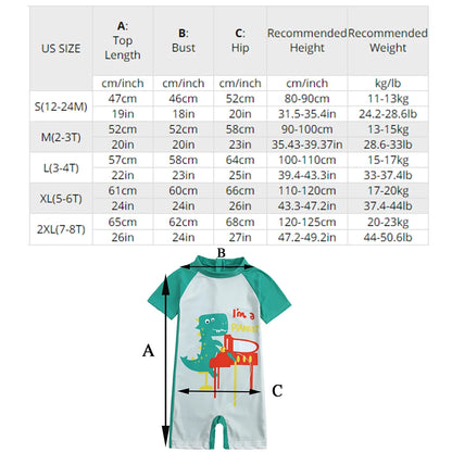 2025 Toddler Children Swimwear Suit Print UV Kids Boys Girls Summer Beach Clothes 2Pcs Cap+Bathing Swimming Diving Swimsuit