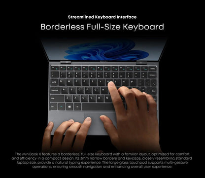 CHUWI MiniBook X Touch Screen Tablet Laptop 2-in-1 Intel N150 16GB LPDDR5 512G SSD  10.51'' 2K FHD Notebook WiFi6 Windows 11