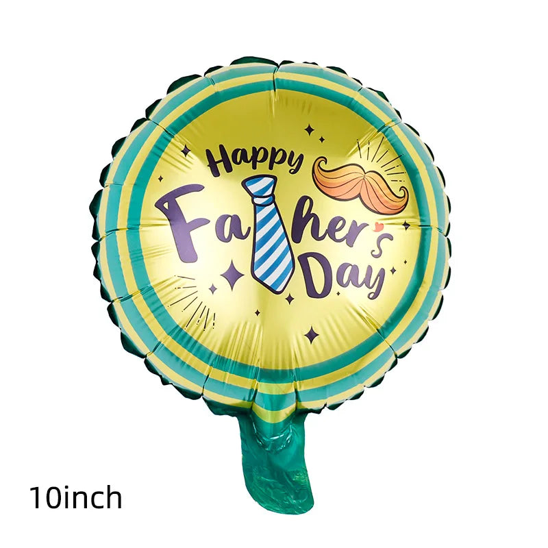 10pcs 10inch Happy Father's Day Foil Balloons Fathers Day Spanish Te Amo Papa Air Globos For Father Birthday Party Decorations