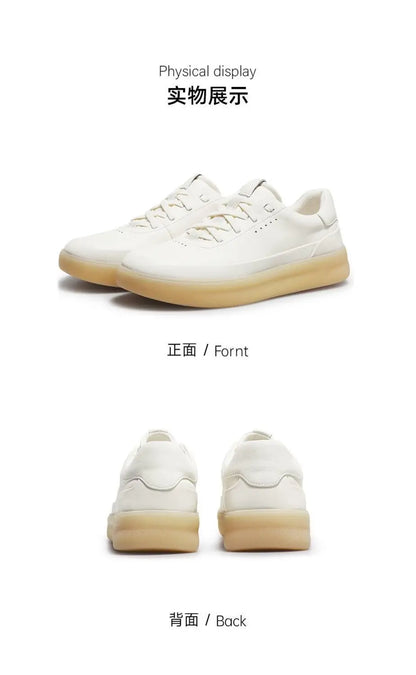 Skateboarding Sports Shoes Classic White Sneakers for Men Comfort Leather Sneakers Fashion Running Outdoor Casual Walking Shoe