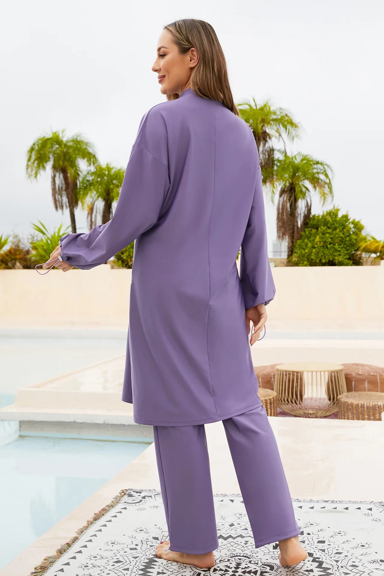 Abaya summer Muslim Swimwear Hijab Women Musulman 3pcs Swimsuit Muslim Swimming Suit Modest Swimwear 3 Pieces Sets Islamic 2025