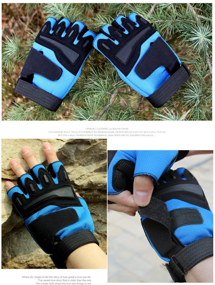 Cycling Tactical Gloves Half Finger Men Women Outdoor Fitness Gloves Spring Summer Anti Slip Wear-Resistant Gym Dumbbells Gloves
