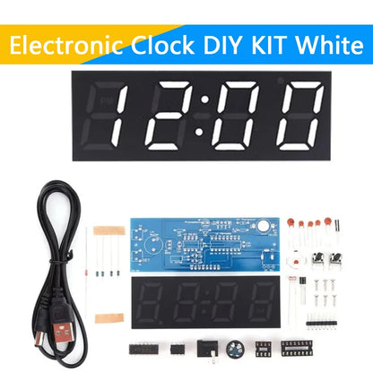Electronic Clock DIY KIT LED Microcontroller Kit Digital Clock Time Light Control Temperature Thermometer Diy Electronic Kit