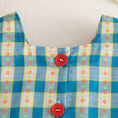 New Baby Clothes Girl 2 Pieces Checkered Top Shorts Cute Sweet Girl'S Sets Leisurely Vacation Baby Newborn Items