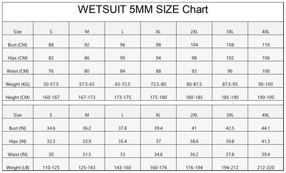 Scuba Diving Suit for Men, 5mm Neoprene Wetsuit Winter Swimsuit, One-Piece Design, Blind Seam,Back Zipper