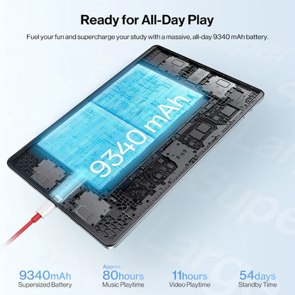 2025 OnePlus Pad Lite Global Version Tablet 11" Eye Care Display Quad Speakers 9340mAh Battery Bluetooth 5.4 OxygenOS 15