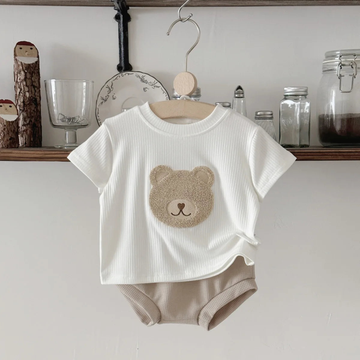 Cartoon Bear Baby Tracksuit – T-Shirt & Shorts 2-Piece (0-3Y)