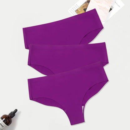 WarmSteps 3Pcs/Set Seamless Woman Panties Underwear Fitness Sports Women's Briefs Ice Silk Sexy Female Lingerie XXL Large Size