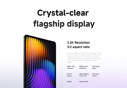 Global Version Xiaomi Pad 7 11.2‘’ 3.2K 144Hz Display 8850mAh Big Battery 13MP Real Camera Tablet PC Snapdragon 7+ Gen 3