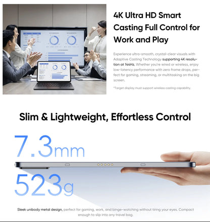 nubia Pad Pro Global Version  WIFI Snapdragon 8 Gen 3 10100mAh Battery 66W Fast Charge Tablet 10.9'' 2.8K 144Hz Display