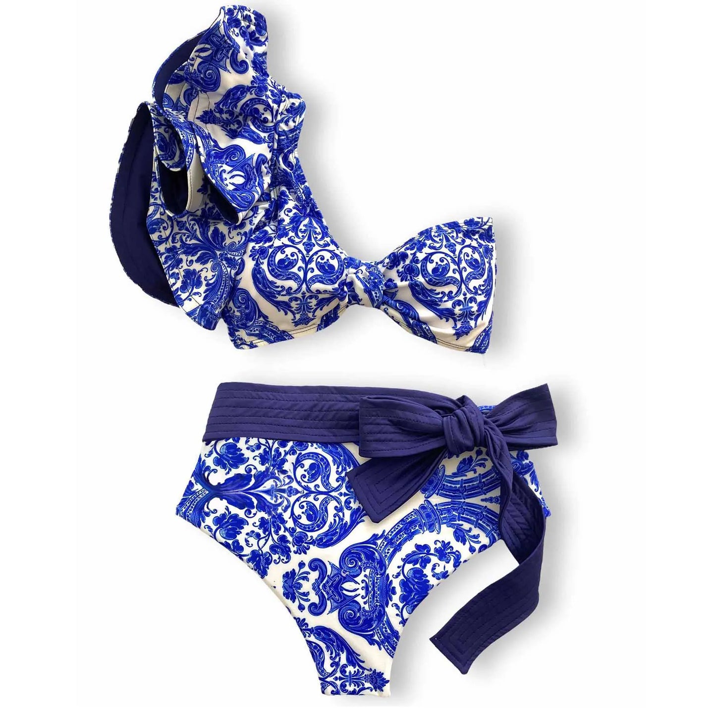 New Sexy Brazilian Bikini Set Ruffle Swimwear Women Push Up Swimsuit High Waist Print Floral Bathing Suit Biquini Female