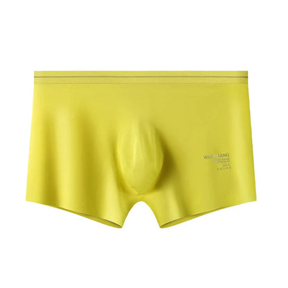 Fashion Men's Underwear Ice Silk Seamless Solid Color Ultra-thin Breathable Boxers for Male Lingerie Bikini Panties