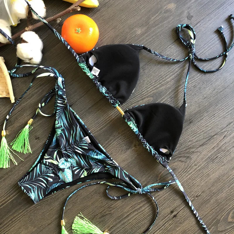 Women's Printed Bikini Beach Holiday Trio