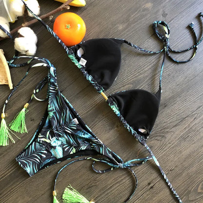Women's Printed Bikini Beach Holiday Trio