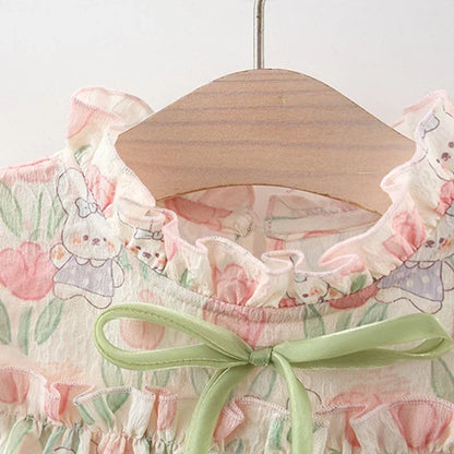 Summer New Baby Girl Dress Sweet Tulip Children'S Sleeveless Clothes (9 Months -4 Years Old)
