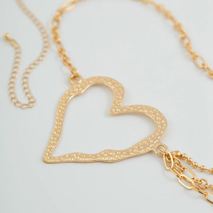 IngeSight.Z Classic Metal Multilayer Belly Chains For Women Hollow Gold Color Love Heart Beach Bikini Waist Body Chain Jewelry