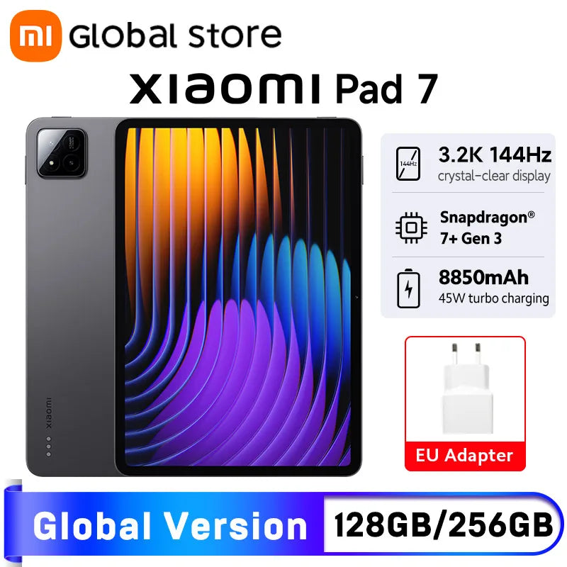 Global Version Xiaomi Pad 7 Tablet 11.2" 3.2K Display Snapdragon 7+ Gen 3 Octa-core CPU 8850mAh 13MP Camera 144Hz 45W Charging