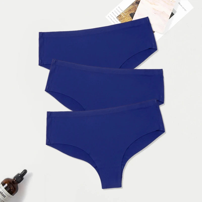 WarmSteps 3Pcs/Set Seamless Woman Panties Underwear Fitness Sports Women's Briefs Ice Silk Sexy Female Lingerie XXL Large Size