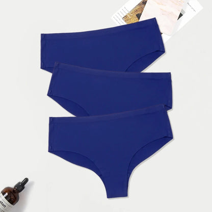 WarmSteps 3Pcs/Set Seamless Woman Panties Underwear Fitness Sports Women's Briefs Ice Silk Sexy Female Lingerie XXL Large Size