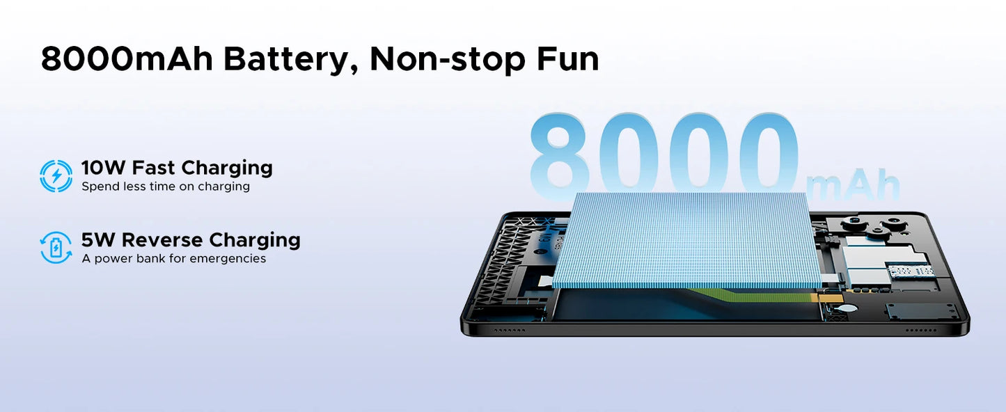 【Brand+】Doogee Tab G6 Tablet Pc 11 Inch Android 15 30Gb Ram(6+24) 256Gb Rom 8000Mah Battery Dual Speakers Support Widevine
