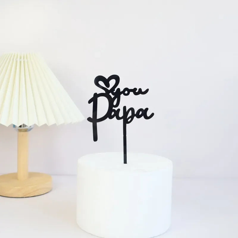 New Dad's Happy Birthday Cake Topper Golden Beer Super Dad High-grade Acrylic Father's Day Party Cake Toppers Dessert Decoration
