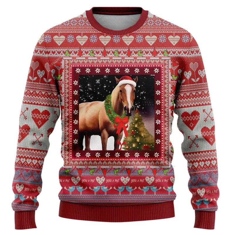Ugly Christmas Sweater Women Men 3d Print Autumn Winter Pullover Cartoon Pattern Men Clothing New Casual Daily Wear Sweatshirts