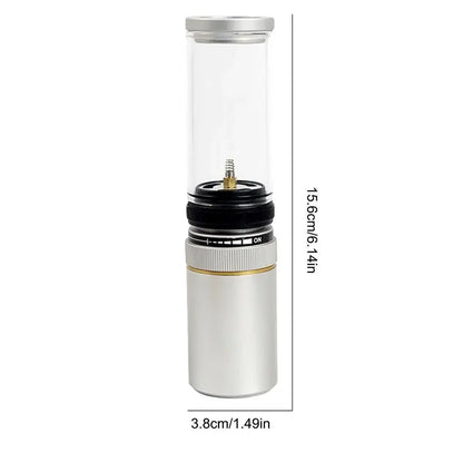 Outdoor Windproof Camping Gas Lamp Portable Camp Atmosphere Lamp Adjustable Candlelight Tent Glass Lantern Camping Supplies