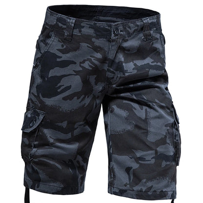 Men's Camo Shorts Summer Casual Half Pants Camouflage Outdoor Sports Short Pants Side Pocket Cotton Breathable Shorts