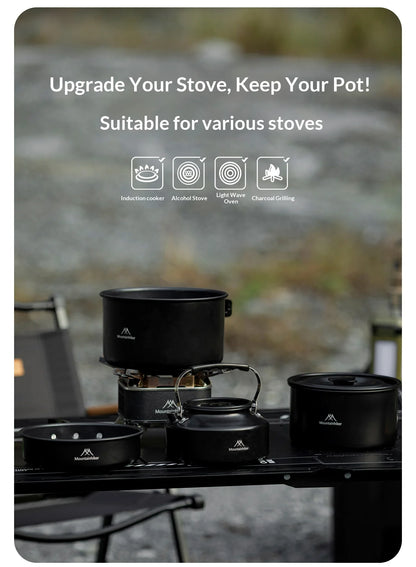 All-in-one camping cooking kit | Portable cookware suitable for backpacking trips, perfect for family camping trips.