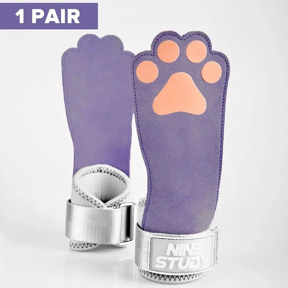 Leather Dog Paw Fitness Power Straps Wear-resistant Adjustable Dog Paw Wrist Straps Durable Pink/Purple