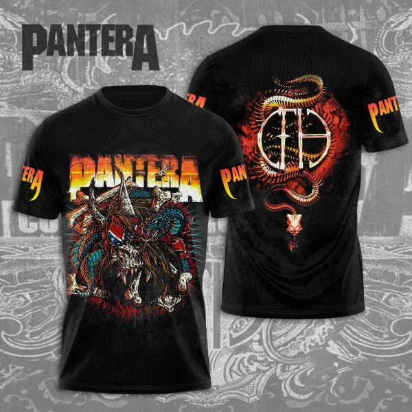 Popular Heavy Metal Rock Band Pantera 3D Print Men Women T-shirt O-neck Short Sleeve Hip Hop Top Casual Streetwear Kids Tees