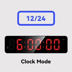 Gym Timer with Remote 11''x 3.5''Ultra-Clear Interval Timer with LED Countdown/Up Wall Clock Power Fitness Timer Stopwatch
