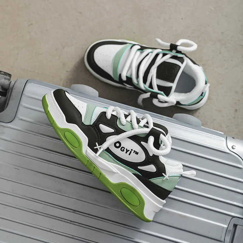 2023 New Sneakers Men's Comfortable Low-top Lace-up Platform Heightened Casual Shoes Outdoor Skateboard Shoes Sneakers for Men