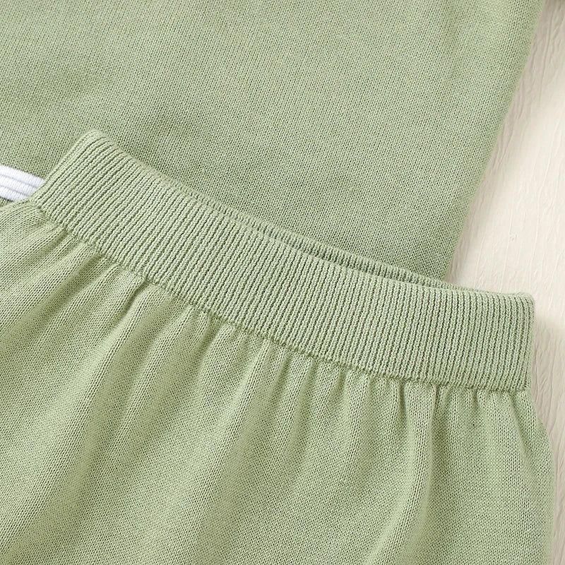Baby Clothes Set Knitted Cotton Infant Tops +Pants Breathable Comfortable Newborn Boy Girl Pullover +Shorts Summer Fashion Solid