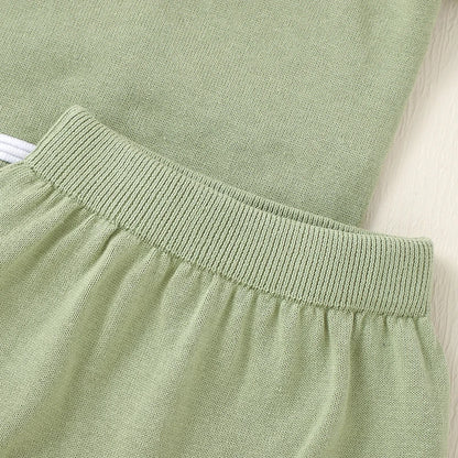 Baby Clothes Set Knitted Cotton Infant Tops +Pants Breathable Comfortable Newborn Boy Girl Pullover +Shorts Summer Fashion Solid