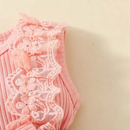 0-18 Months Infant Girl Summer Clothes Set Sleeveless Romper Dress + Headband Sweet Casual Baby Outfit