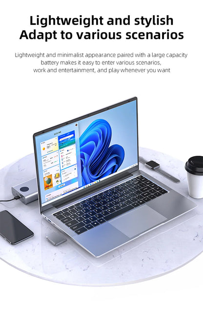 New 14.1" Laptop Computer Intel Core i7 9850H/Atom A3950 Windows 11 Notebook PC 12GB RAM 512GB 1TB M.2 SSD Office Study Computer