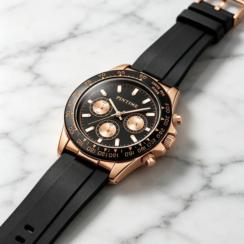 Best Watches for Men Multifunctional Chronograph Analog Quartz Waterproof Wirstwatch Silicone Strap Man Gifts Watch