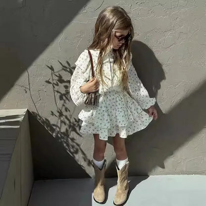 Floral Baby Girl 2-Piece Set – Blouse & Layered Skirt (2-7Y)