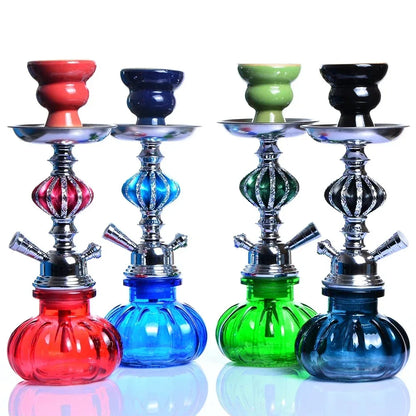 Glass Hookah Shisha Pipe Kit with Ceramic Bowl Leather Hose Charcoal Tong Water Pipe Chicha Sheesha Narguile Shisha Hookah