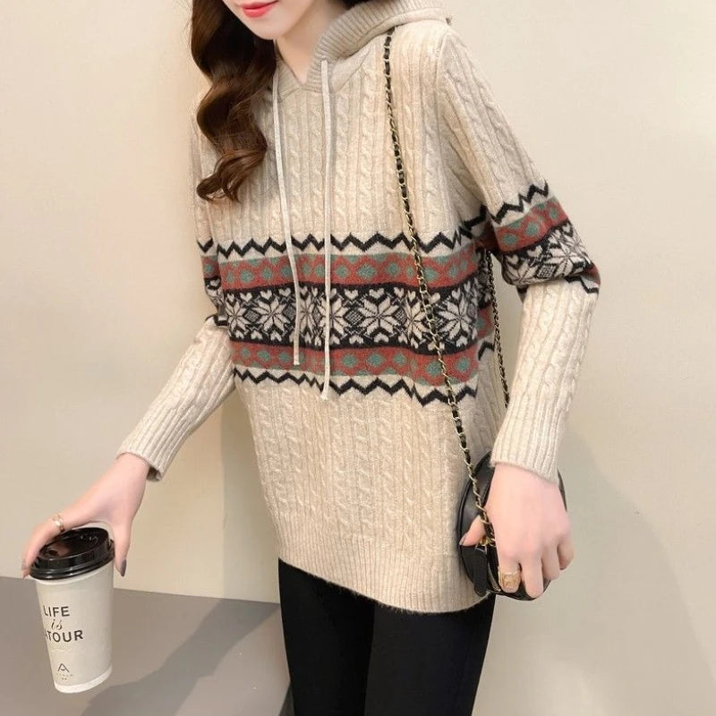 Ethnic Style Loose Baggy Hoodie Sweater