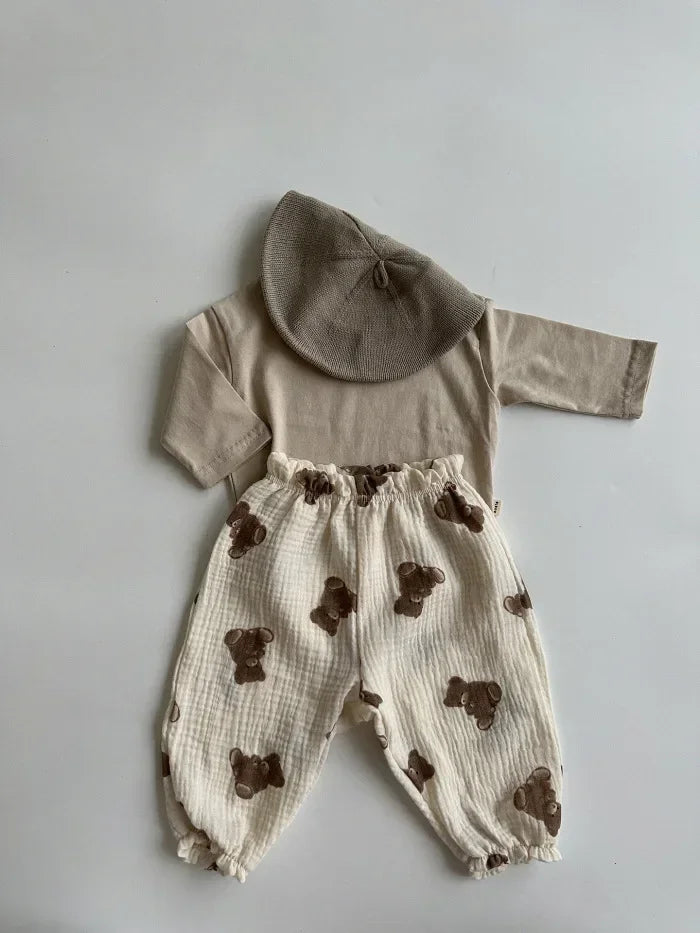 Organic Cotton Baby Pants – Soft Muslin Print