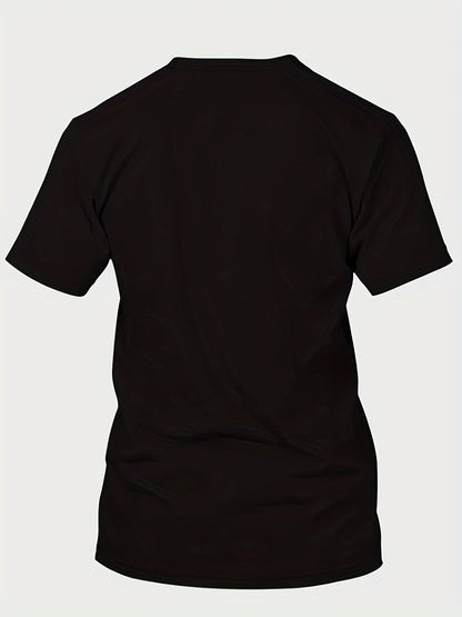 Summer men's 100% cotton casual loose fit large A letter print round neck short sleeved T-shirt top