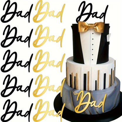 1-10PCS Father's Day Dad Cake Topper Best Dad Happy Birthday Baking Cake Decoration Party Supplies