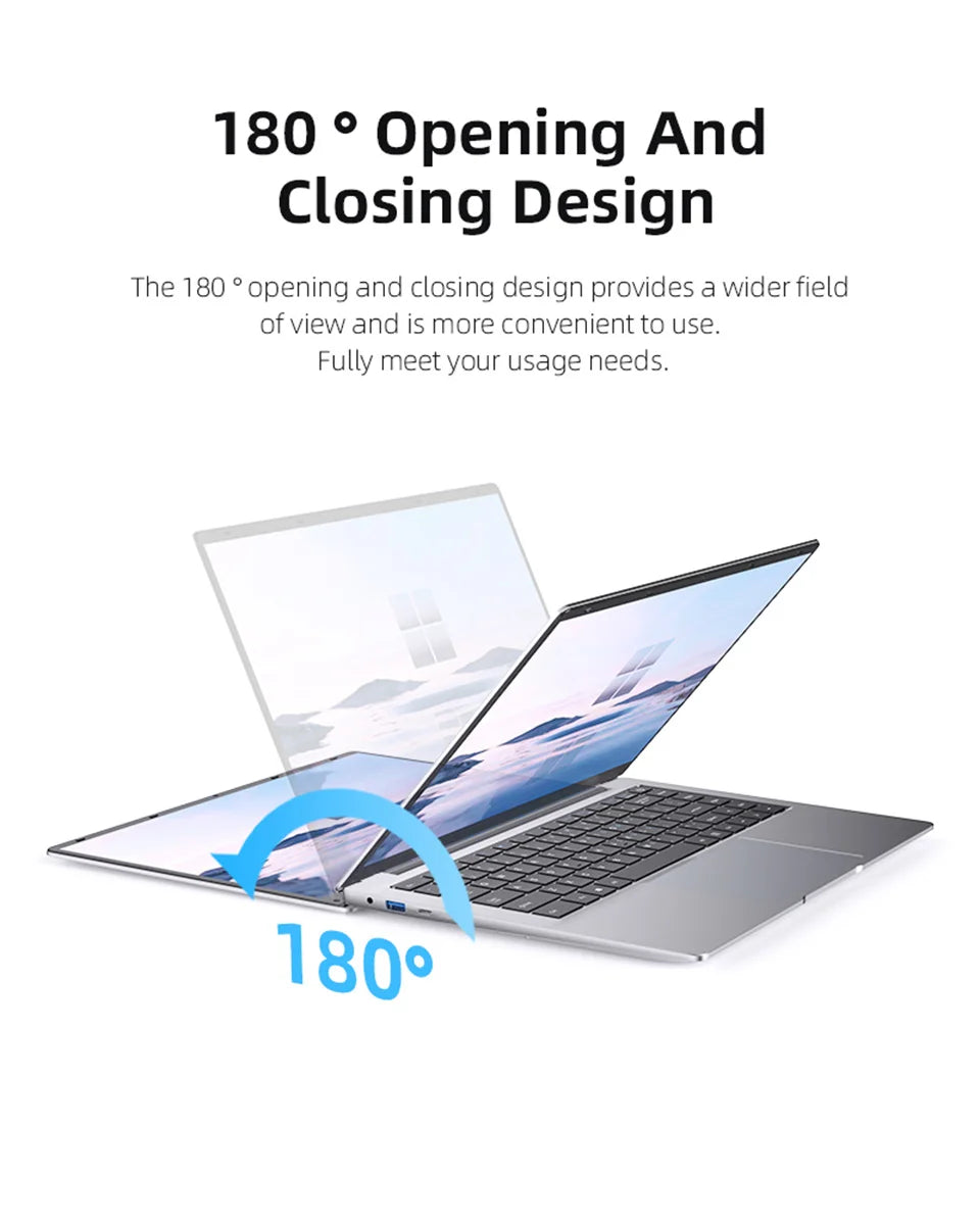 Xiaman 2026 Laptop Computer Windows 11 Intel Atom A3950 Notebook PC 12GB RAM 512GB 1TB 2TB SSD 1080P Office Study Computer PC