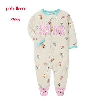 Newborn Infant Baby Boy Girl Romper Spring Autumn Polar Fleece Long-Sleeve Jumpsuit Warm Toddler Baby Clothes For a 0-12 Months