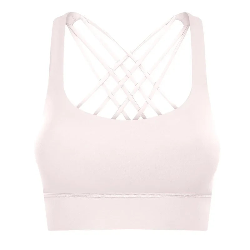 Quick Dry Cross Back Crop Running Bra