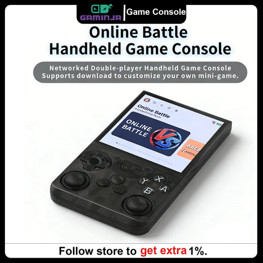 GAMINJA ANS13 Handheld Retro Console – 4" IPS, 15,000+ Games